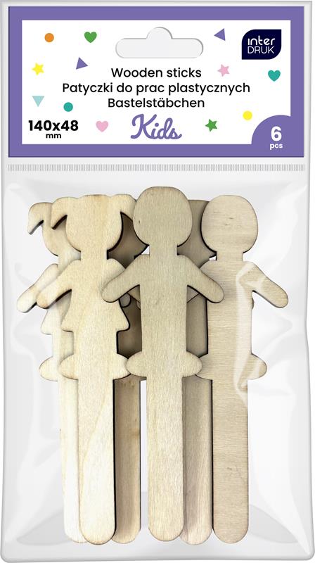 INTERDRUK ZESTAW PATYCZKÓW DO PRAC PLASTYCZNYCH 6SZT. KIDS