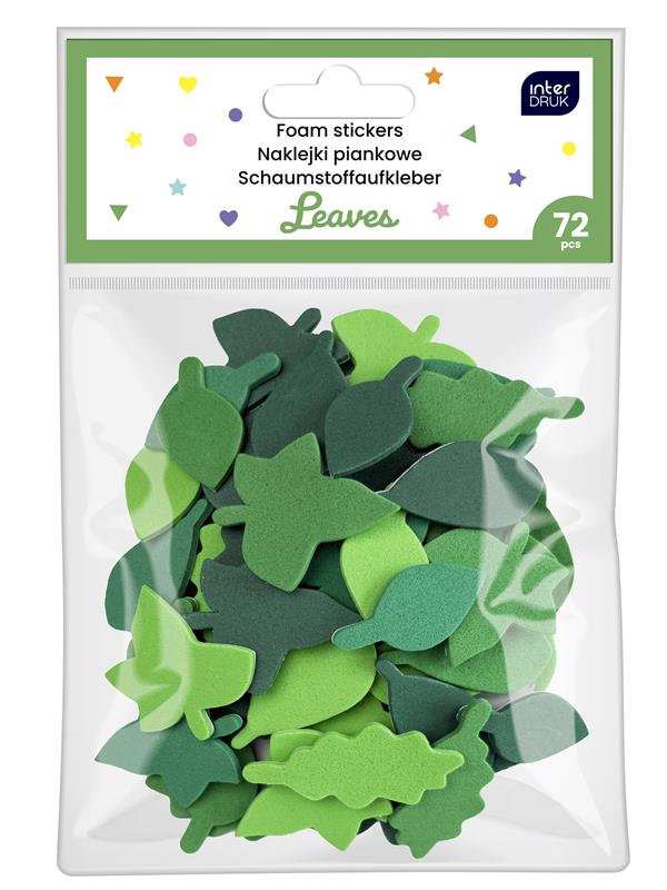 INTERDRUK NAKLEJKI PIANKOWE SAMOPRZ.72SZT. LEAVES