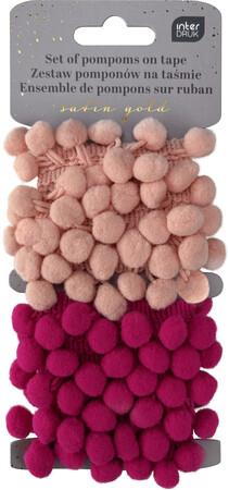 INTERDRUK ZESTAW POMPONÓW NA TAŚMIE     2X1,5M SATIN GOLD /12/