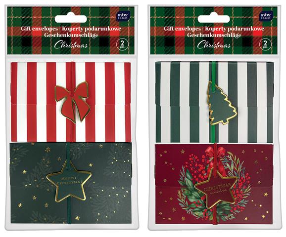 INTERDRUK KOPERTY PODARUNKOWE A'2 CHRISTMAS Z GUMKĄ 11,5*8*1CM BN GWIAZDKA /6/