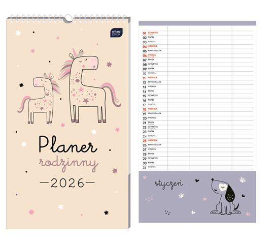 INTERDRUK KALENDARZ 2026 PLANER RODZINNY PICCOLO 25X43CM