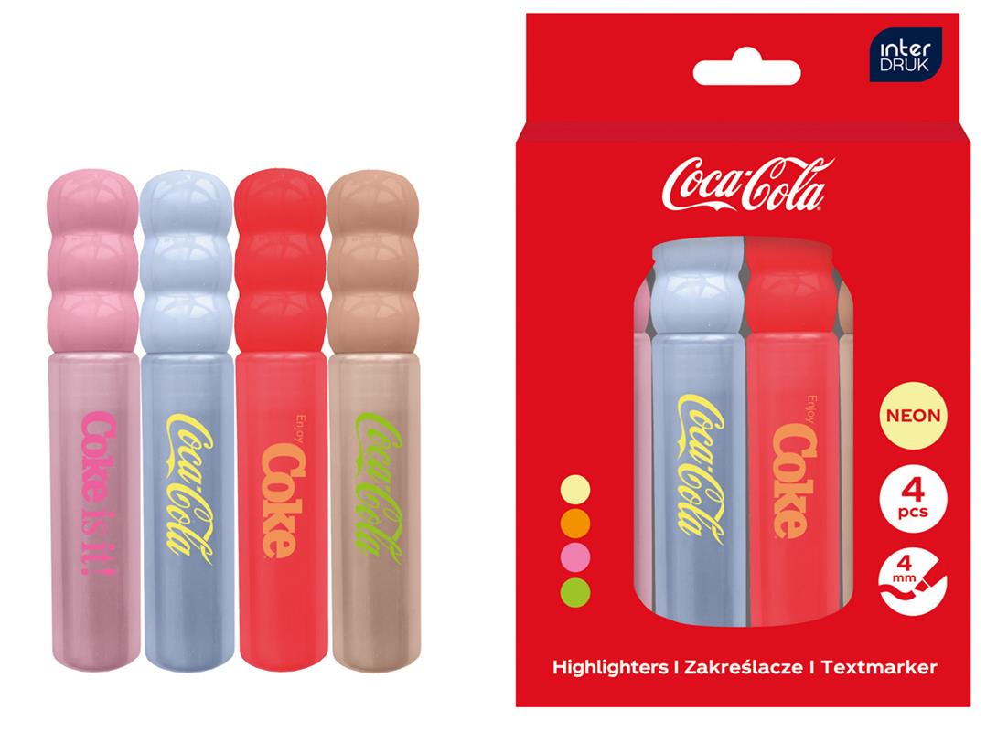INTERDRUK ZAKREŚLACZE 4 KOLORY W PUDEŁKUCOCA-COLA MIX 2 /12/