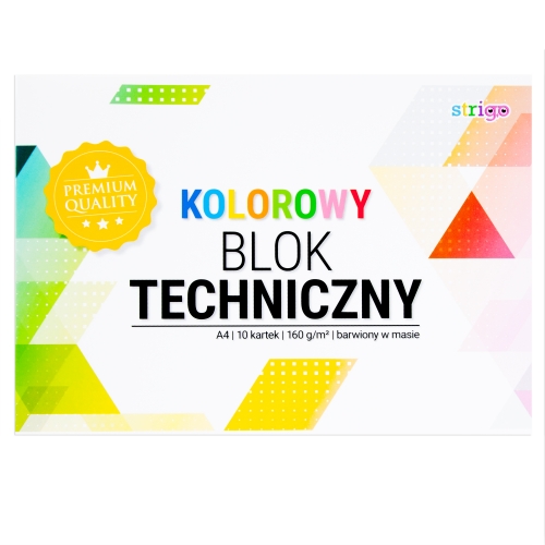 strigo-blok techniczny a4 kolorowy 10k  160g/m2 spa 031 wpc  /10/