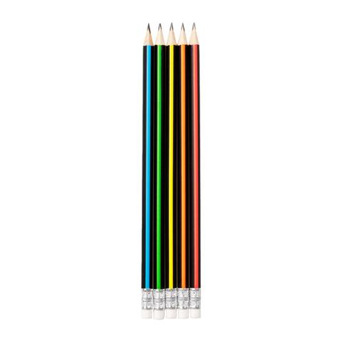 strigo ołówek hb z gumką w kolorowe     paski swc279 wpc /36/