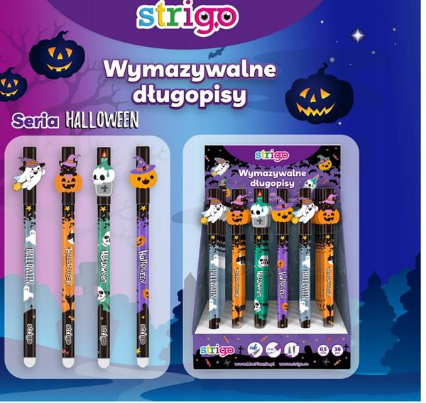 strigo-długopis wymazywalny halloween   0.5mm niebieski ssc204 /36/