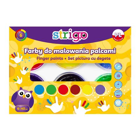 strigo-farby do malowania palcami 6 kolorów 40ml ssc298 wpc /6/