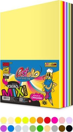 PAPIER KSERO A4 500 ARKUSZY 80G MIX 20  KOLORÓW ALFA PASTELLO