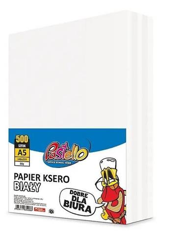 PAPIER KSERO RYZA A5 BIAŁY 80G 500 ARKUSZY ALFA PASTELLO