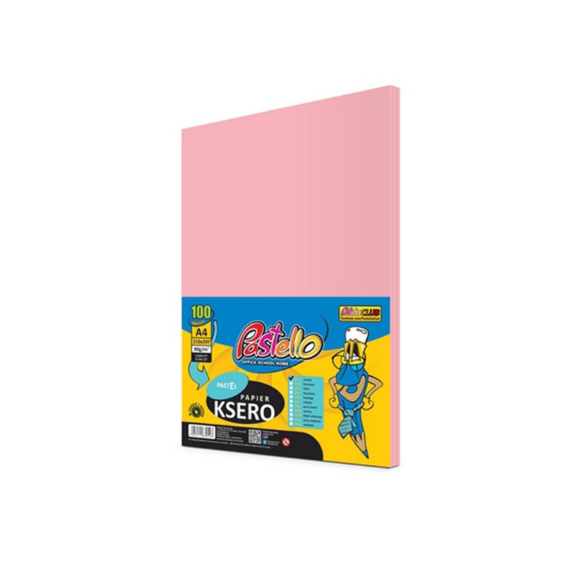 papier ksero a4 100ark. 160g różowy   it100 alfa pastello