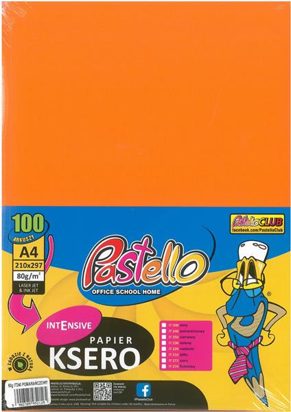 papier ksero a4 100ark.160g pomarańczowy it240 alfa pastello