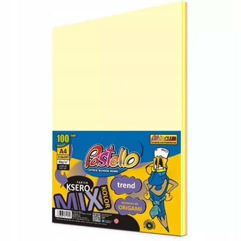 papier ksero a4 100ark. 80g odcienie żółtego alfa pastello