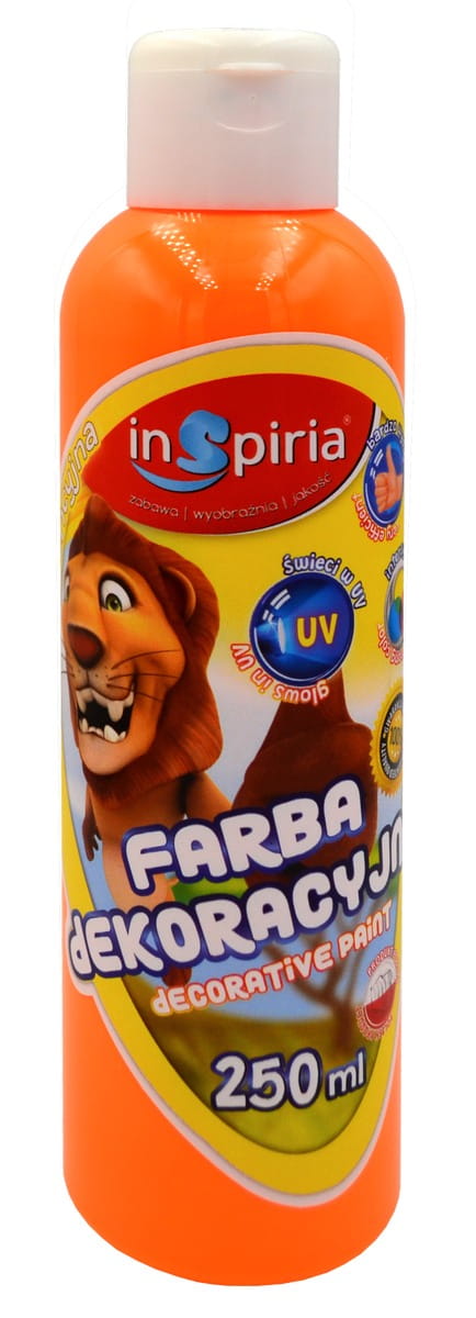 farba plakatowa 250ml fluo pomarańczowa inspiria schemat /12/