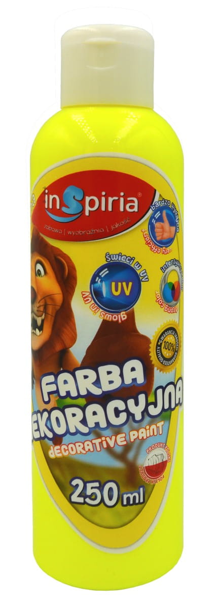 farba plakatowa 250ml fluo żółta inspiria schemat /12/