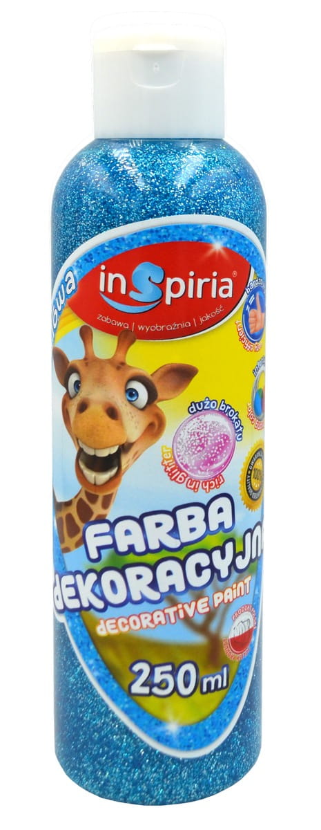 inspiria farba plakatowa 250ml brokat niebieska schemat /12/