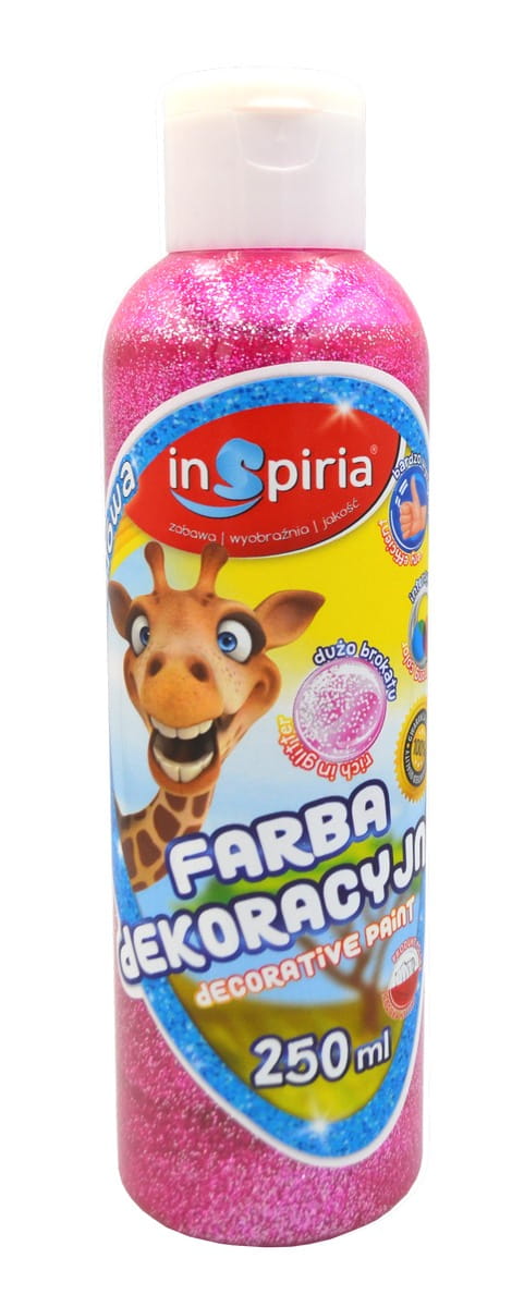 farba plakatowa 250ml brokat różowa     inspiria schemat /12/