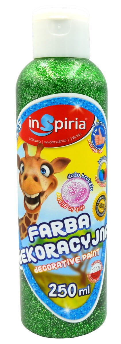 farba plakatowa 250ml brokat zielona    inspiria schemat /12/