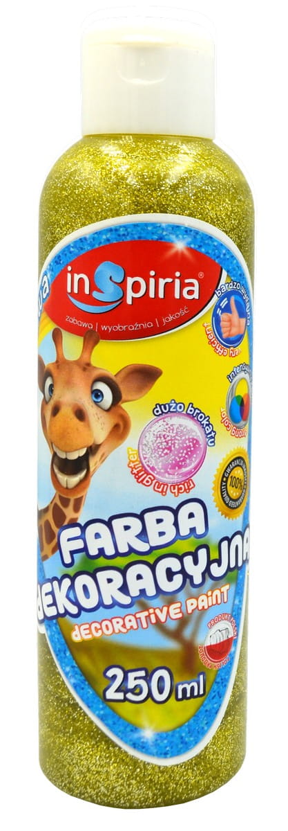 farba plakatowa 250ml brokat żółta      inspiria schemat /12/