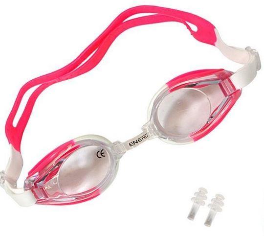 enero okulary do pływania różowe + zatyczki 1009568