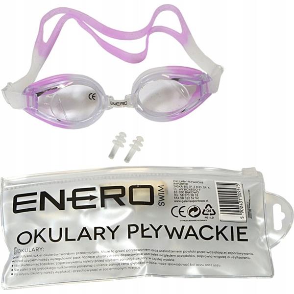 enero okulary do pływania fioletowe + zatyczki enero 1009575