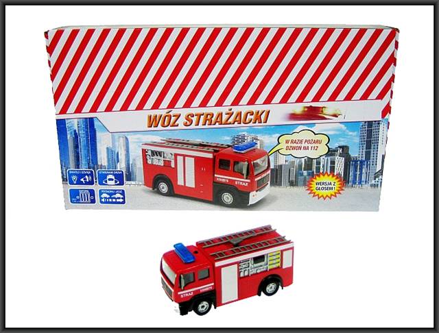 HIPO-AUTO STRAŻ POŻARNA WÓZ BOJOWY 11CM ŚW.DŹW.HKG100 LUZ /12/