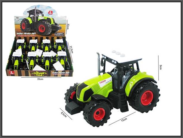 HIPO-TRAKTOR 15CM ŚWIATŁO, DŹWIĘK Z NAPĘDEM NA KOŁO ZAMACHOWE HFU06