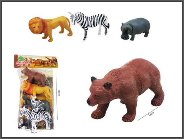 HIPO-ZWIERZĘTA DZIKIE 12-14CM 4SZTCM  H13808