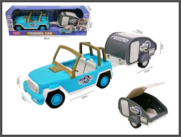 HIPO-AUTO TERENOWE Z PRZYCZEPĄ KEMPINGOWĄ 37CM Z DŹWIĘKIEM H13940