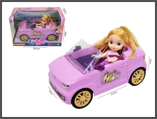 HIPO-AUTO DLA LALKI KABRIOLET 24CM Z LALKĄ 15CM H14002