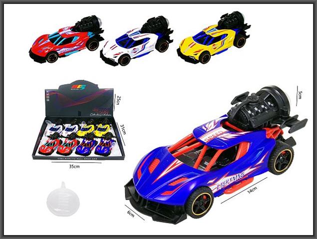 HIPO-AUTO SPORTOWE 13CM ŚWIATŁO, DŹWIĘK, DYM /8/ HXBL12
