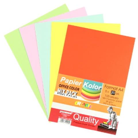 PAPIER KSERO A4 100ARK. 5 KOL.MIX PASTEL 80G. PSH