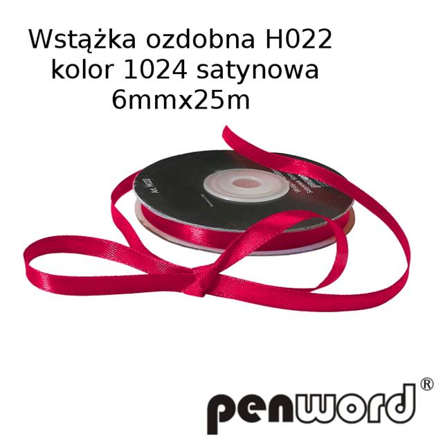 wstążka ozdobna 6mmx25m h022/1024/różu  a'1 satynowa psh  /10/