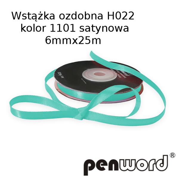 wstążka ozdobna 6mmx25m h022/1101/turkus a'1 satynowa psh /5/