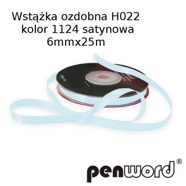 wstążka ozdobna 6mmx25m h022 1124 j.niebieska a'1 satynowa psh /5/