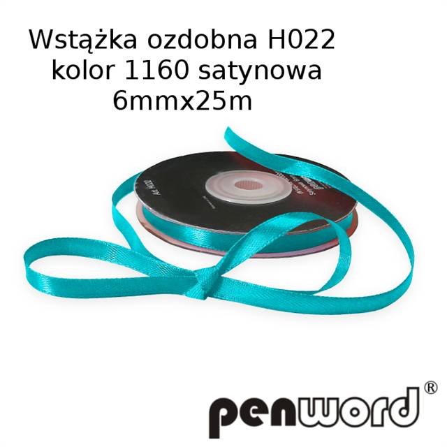 wstążka ozdobna 6mmx25m h022/1160/niebieski  a'1 satynowa psh /5/