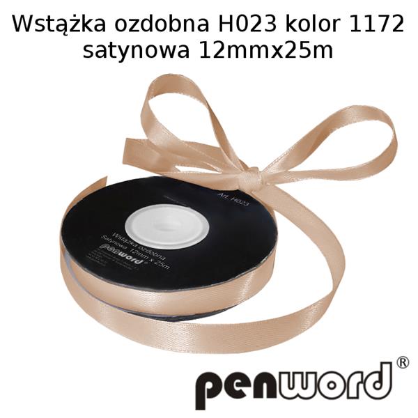 wstążka ozdobna 12mmx25m h023 kol.1172/odcień beżu/ a'1 satynowa psh /5/