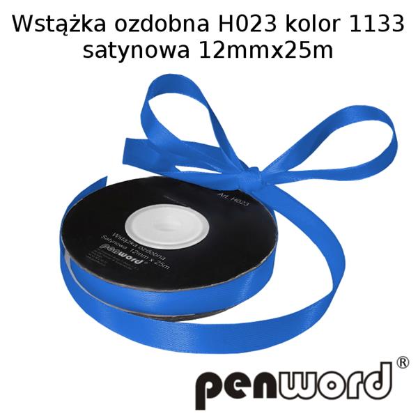 wstążka ozdobna 12mmx25m h023/1133/niebieski a'1 satynowa psh /5/