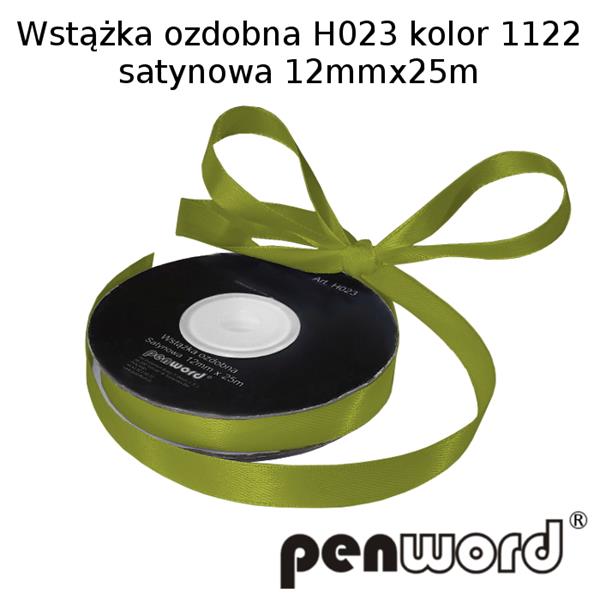 wstążka ozdobna 12mmx25m h023 kol.1122/zieleń/ a'1 satynowa psh /5/