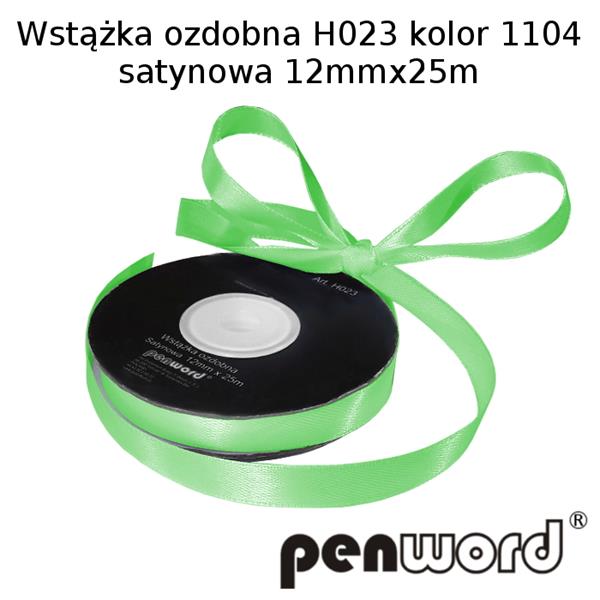 wstążka ozdobna 12mmx25m h023 kol.1104 zieleń a'1 satynowa psh   /5/