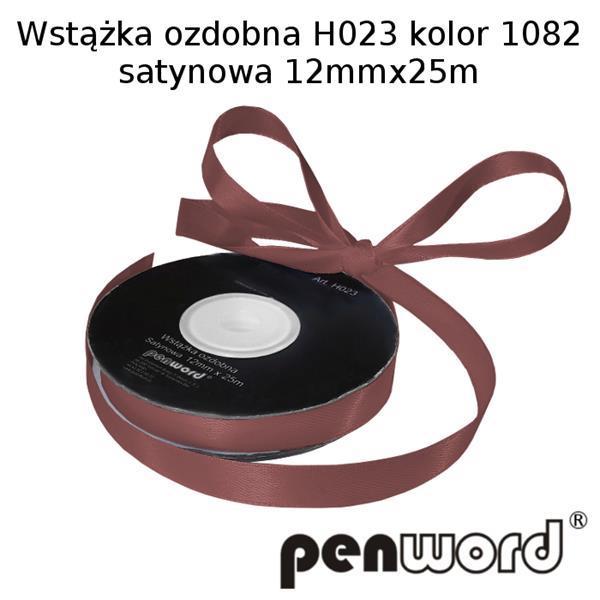 wstążka ozdobna 12mmx25m h023 kol.10 brązu a'1 satynowa psh    /5/