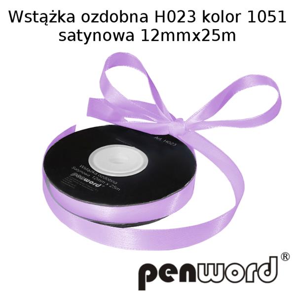 wstążka ozdobna 12mmx25m h023/1051/lawenda/a'1 satynowa psh /10/