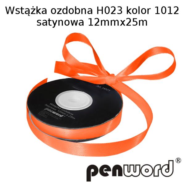 wstążka ozdobna 12mmx25m h023 kol.1012/pomarańczowa/ a'1 satynowa psh   /5/