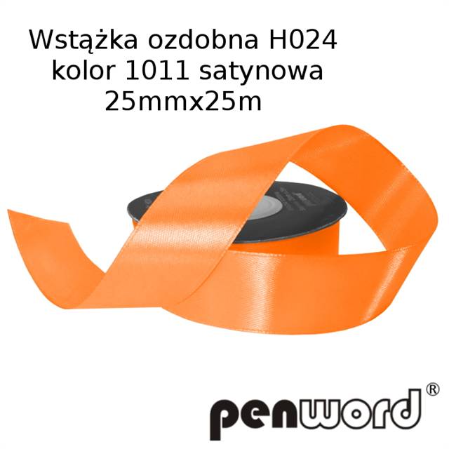 wtążka ozdobna 25mmx25m h024 kol.1011   pomarańczowa a'1 satynowa psh /5/