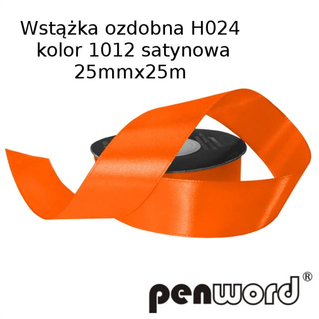 wstążka ozdobna 25mmx25m h024/1012/pomarańczowy a'1 satynowa psh /5/