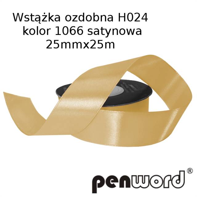 wstążka ozdobna 25mmx25m h024 1066 złotaa'1 satynowa psh  /5/