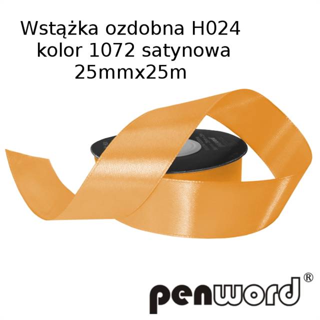 wstążka ozdobna 25mmx25m h024 1072 złotaa'1 satynowa psh /5/