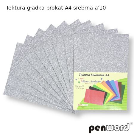 tektura brokat srebrna a4 10 arkuszy psh