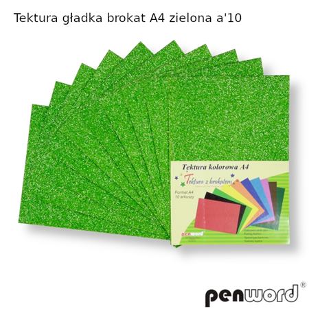 tektura brokat zielona a4 10 arkuszy psh