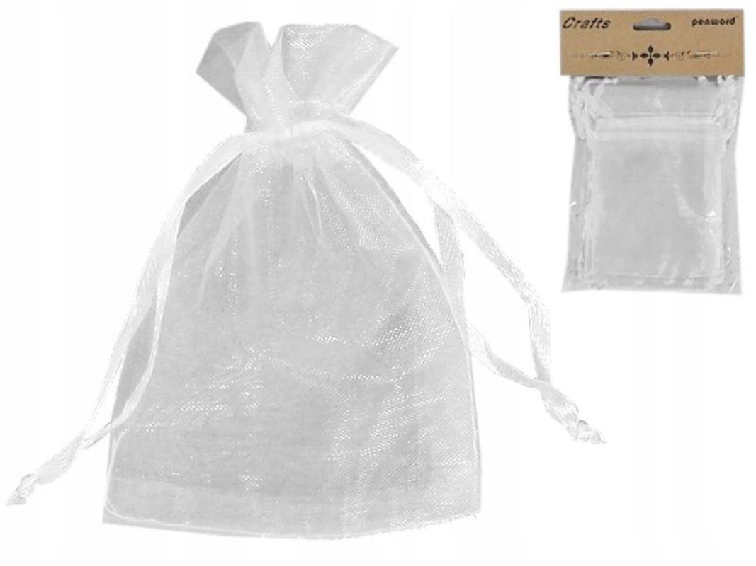 WORECZKI ORGANZOWE 7x10cm BIAŁE OP 10SZTPSH