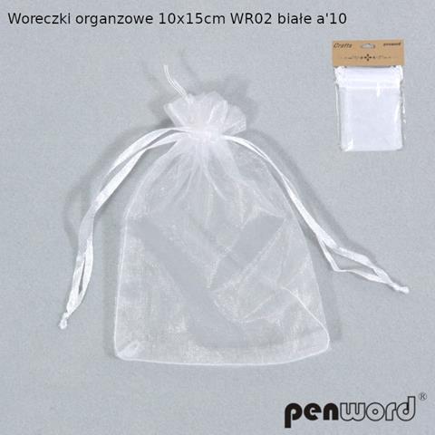 woreczki organzowe 10x15cm białe op 10szt  psh