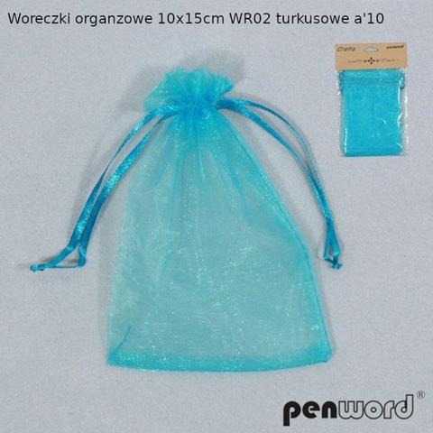 woreczki organzowe 10x15cm turkusowe op 10szt psh